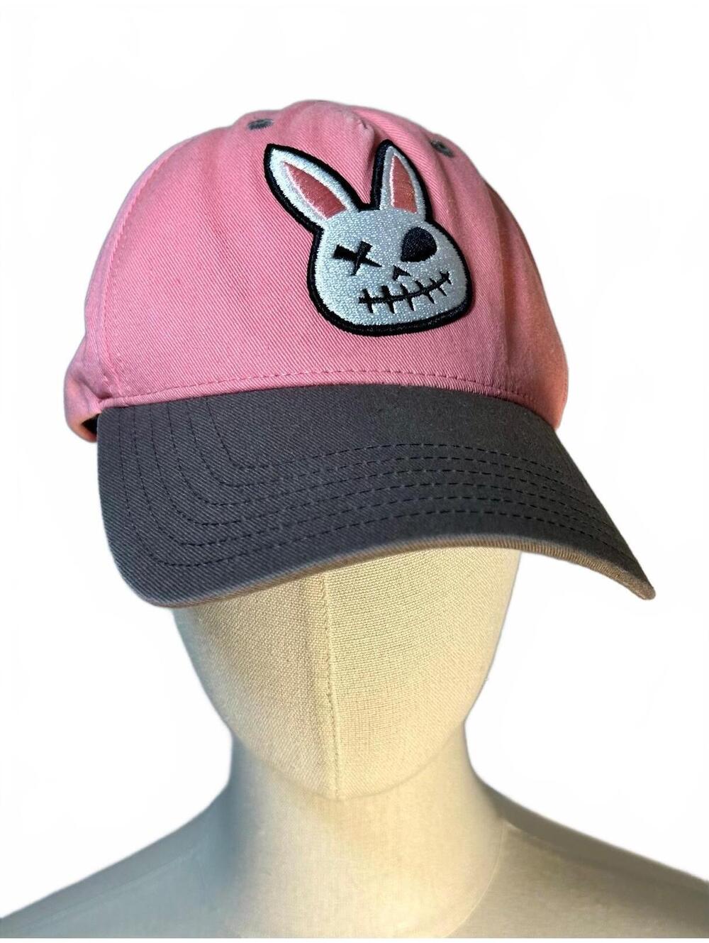 Borderlands 3 Tiny Tina Bunny Hat Pink Gray Strapback Cap Gamer Y2K 2019